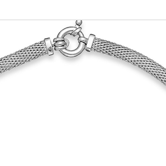 Diamond Mesh Collar Necklace in 14k Gold and Sterling Silver (1/4 ct. t.w.) - Picture 3 of 5